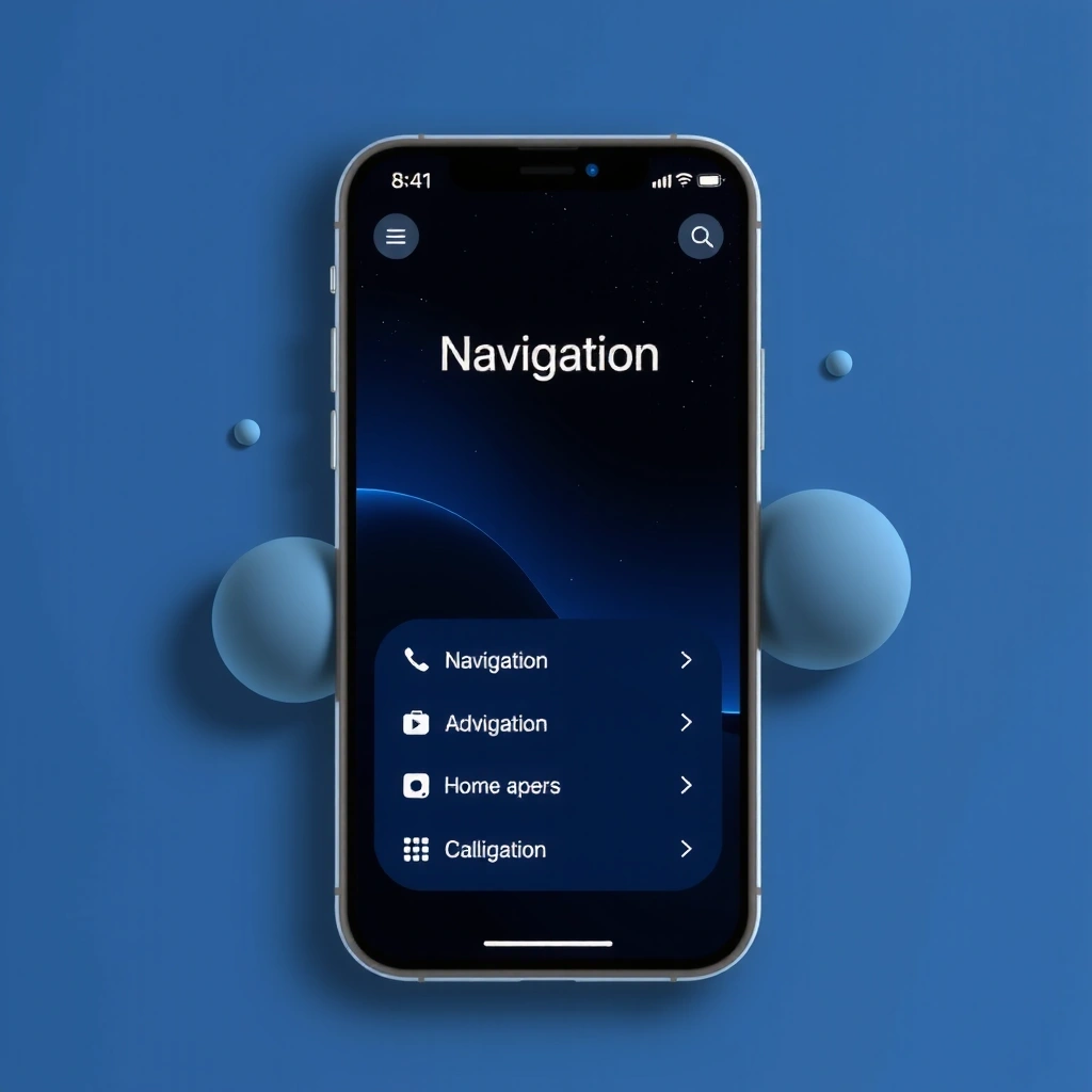Navigation menu with cosmic styling