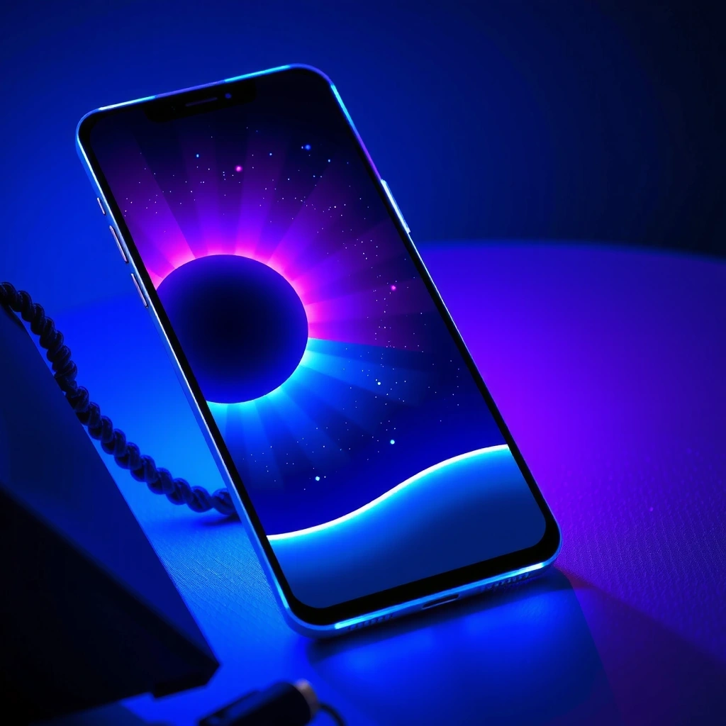 Neon accent implementation in space-themed mobile interface